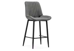 Барный стул Седа велюр темно-серый  / черный (49x57x102)