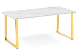 Керамический стол Селена 2 180х90х77 белый мрамор / золото (90x77)