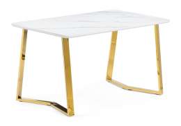 Керамический стол Селена 1 160х90х77 белый мрамор / золото (90x77)