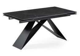 Керамический стол Ноттингем 160(220)х90х77 черный мрамор / черный (90x77)