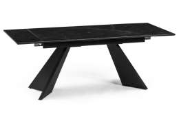 Керамический стол Ливи 140х80х78 черный мрамор / черный (80x78)
